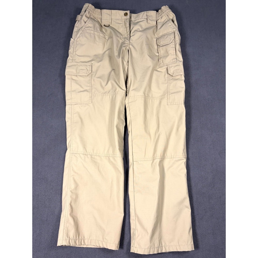 5 11 Tactical Cargo Pants Womens 14 Beige Cotton Utility Pockets Straight Leg